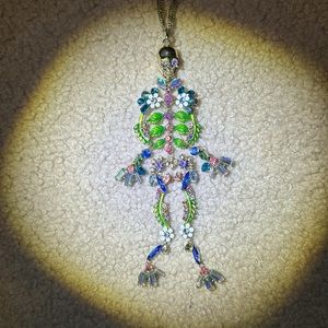 Betsey Johnson Gold Tone Blooming Skeleton Necklace